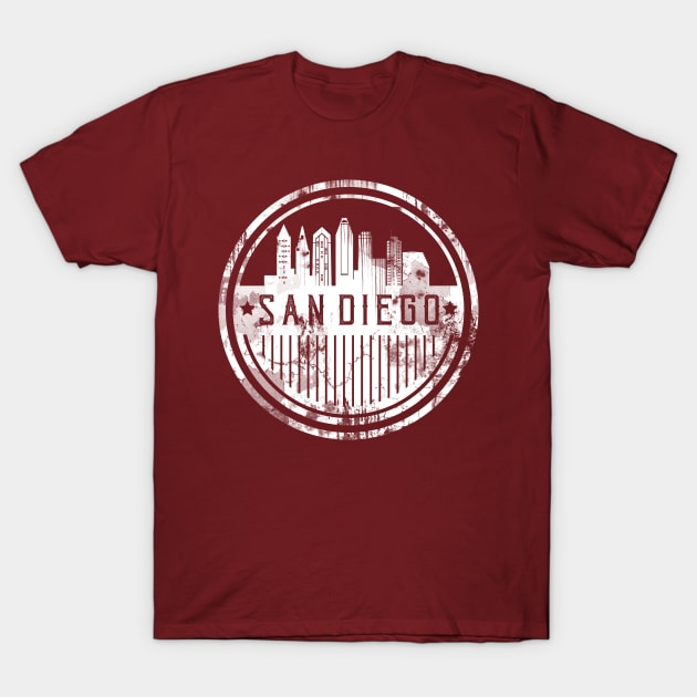 San Diego Grunge Old-school skyline T-Shirt by DimDom